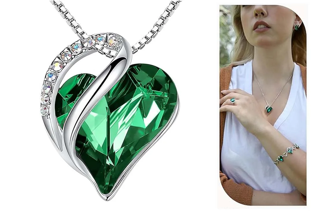 Mother's Day - 100 Best Gift Ideas Leafael Infinity Love Heart Crystal Necklace