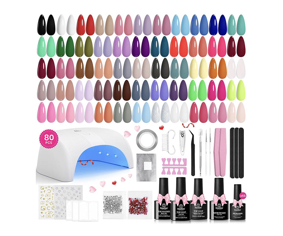 Best Memorial Day Beauty Products Deals You Can’t Miss This Season Beetles Gel Nail Polish Kit with U V Light 80Pcs Color Enchantment 55 Colors Gel Polish Starter Kit with Base Top Coat Nail Art Stickers Manicure Tools Gift for Women