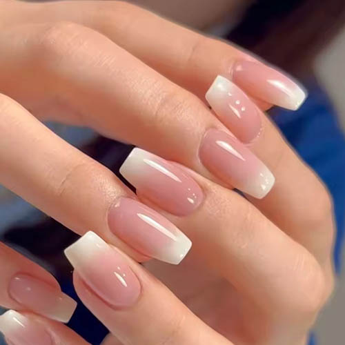 Best Summer Nail Ideas for Any Occasion 24pcs Gradient Fake Nails French Ballerina Nail Waterproof Faux Medium Coffin false nails Fingernails Press on Nails Tips