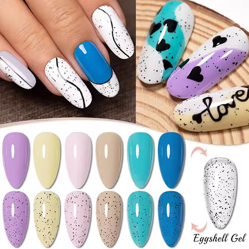 Best Summer Nail Ideas for Any Occasion PUENTE 7.5ML Glitter Eggshell Gel Nail Polish Soak Off UV Nail Gel For Manicure Semi-Permanent Varnish With Any Color Gel Base