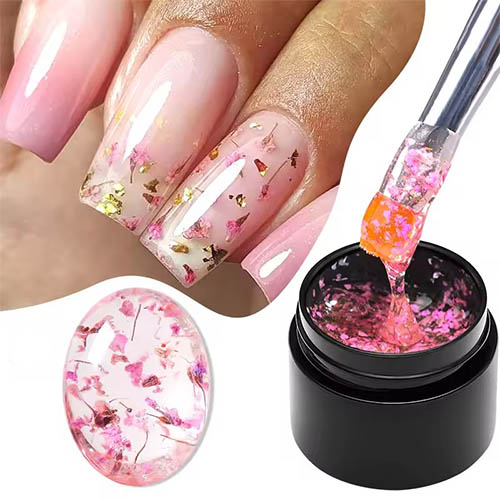 Best Summer Nail Ideas for Any Occasion MEET ACROSS 5ml Pink Dried Flower Gel Nail Polish Natural Flower Fairy Nail Art Gel Soak Off UV LED Painting Varnishes For Nails