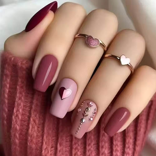 Best Summer Nail Ideas for Any Occasion 24Pcs Mid-length Ballet False Nails Red Love Pattern Design Press on Nails Simple Wearable Finished Coffin Fake Nail Tips