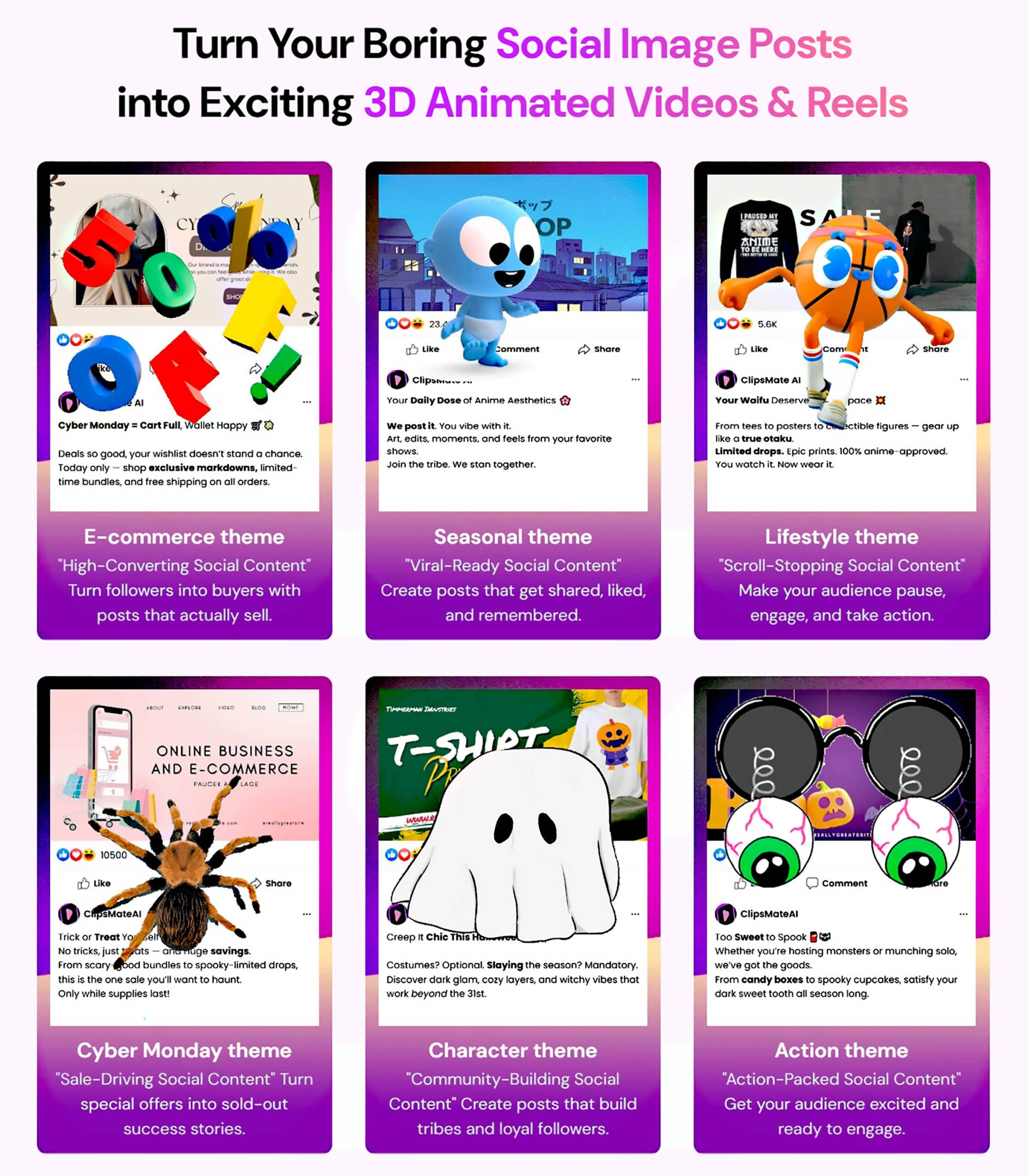 ClipsMate AI Review: Create High-Converting 3D Videos for Social Media Success ClipsMate AI - 3D Animated Video & Reels