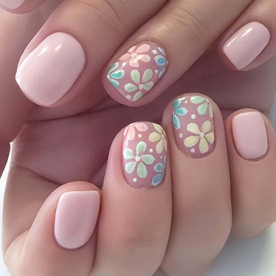 30+ Best Summer Nails: Trendy Press-Ons, Ocean Vibes & Floral Looks Colorful Flower Square Press-On Nails Set