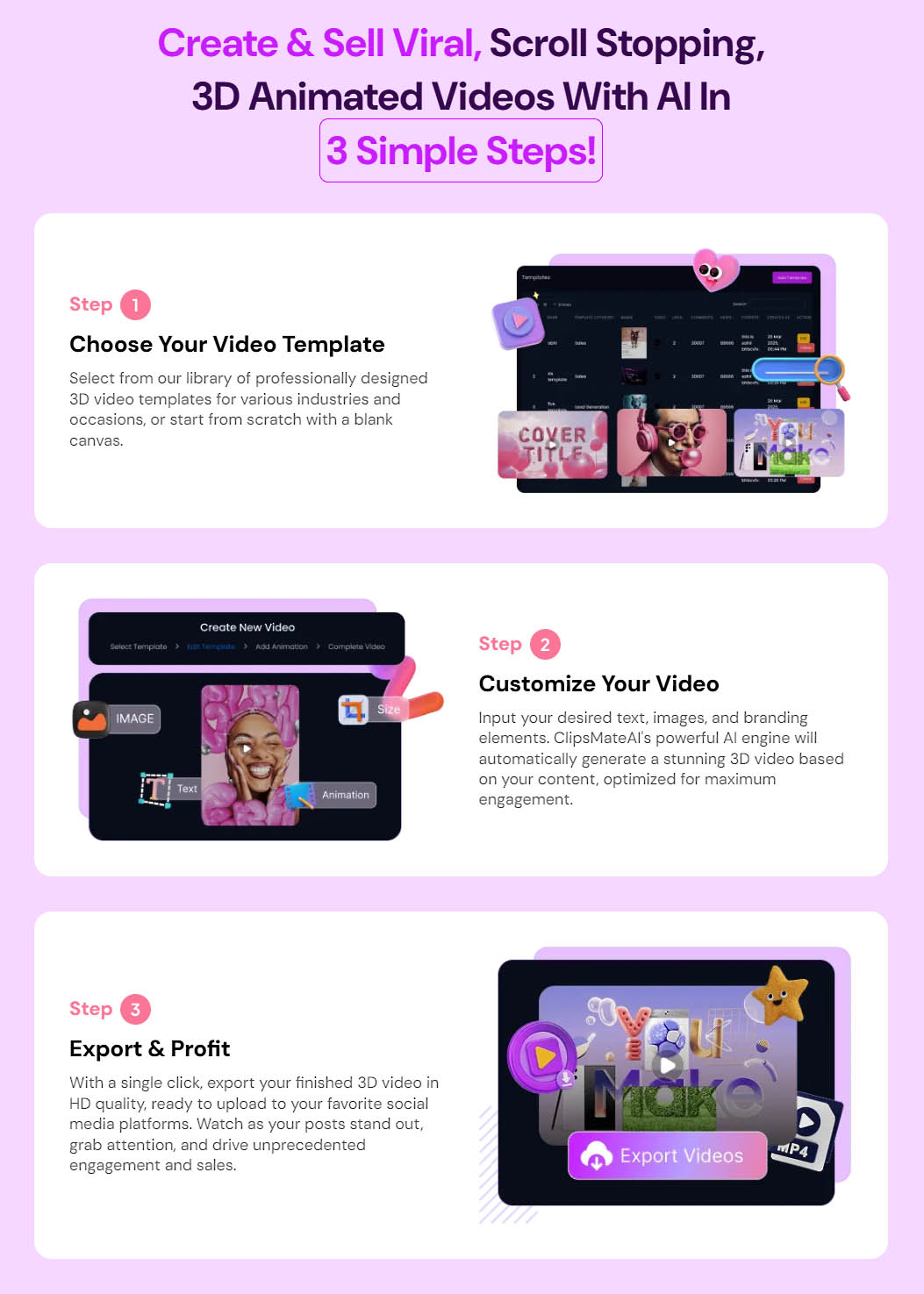 ClipsMate AI Review: Create High-Converting 3D Videos for Social Media Success How Does ClipsMate AI Work