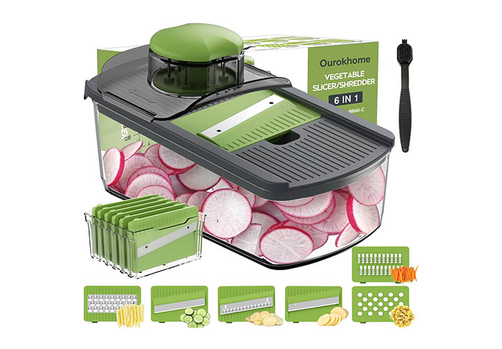 30 Best Mandoline Slicers and Choppers for Your Essential Kitchen Gadgets Ourokhome Mandolin Food Slicer, Hand Safe Kitchen Vegetable Shredder with 6 Mandoline Blades