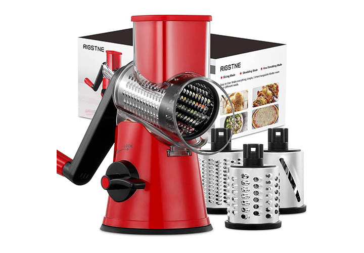 30 Best Mandoline Slicers and Choppers for Your Essential Kitchen Gadgets RIGSTNE Rotary Cheese Grater, 3 in 1 Cheese Shredder Grater Rotary with Handle