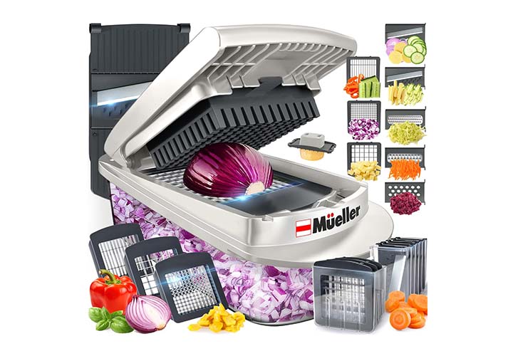 30 Best Mandoline Slicers and Choppers for Your Essential Kitchen Gadgets mueller pro-series 10-in-1, 8 blade vegetable chopper, onion mincer