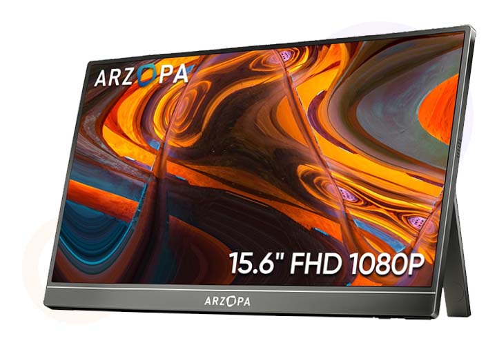 Best Portable Monitors for Laptops, Work, Gaming and Travel | Prime Day Deals ARZOPA Portable Monitor 15.6'' FHD 1080P - Ultra-Slim Portable Laptop Monitor