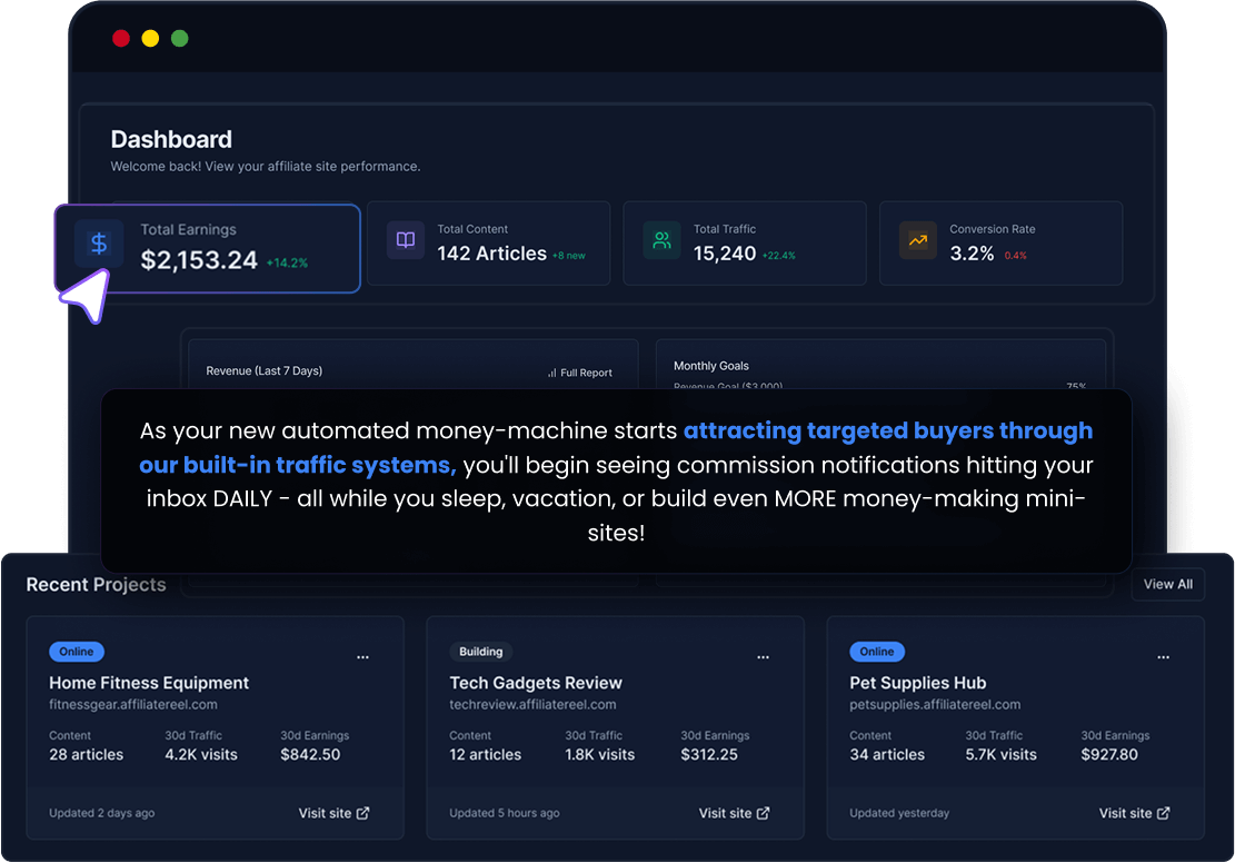 AffiliateReelAI Review – Create Affiliate Mini Sites in 60 Seconds for Passive Income AffiliateReelAI - Start Collecting Your Affiliate Commissions