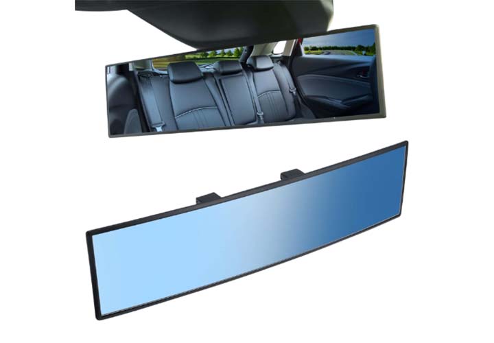 20 Best Coolest Car Gadgets and Accessories to Upgrade Your Ride JoyTutus Rear View Mirror, Universal 11.81 Inch Panoramic Convex Rearview Interior Clip-on Wide Angle Mirror to Reduce Blind Spot Effectively for Car