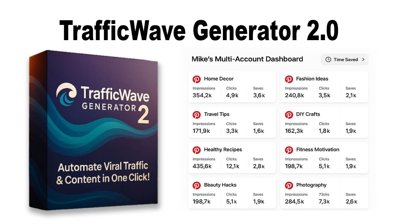 TrafficWave Generator 2.0: Pinterest Automation Tool for Free Traffic TrafficWave Generator 2.0 Review – Best Pinterest Automation Software for Free Traffic